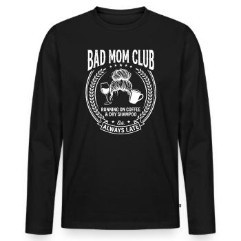 Le chaos du Bad Mom Club du Café - T-shirt manches longues Premium bio Homme - noir - Devant - Nico (187cm)
