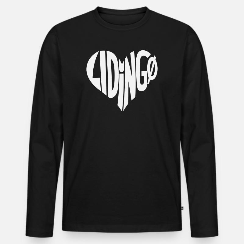 Lidingo Herz Stil - Männer Premium Bio Langarmshirt - Schwarz