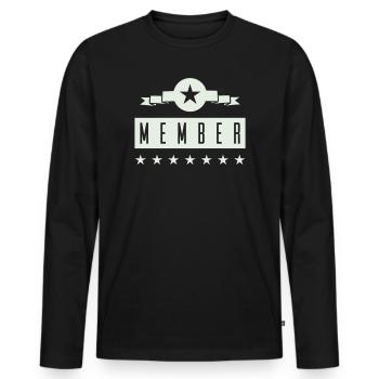 Membres - T-shirt manches longues Premium bio Homme - noir - Devant - Nico (187cm)