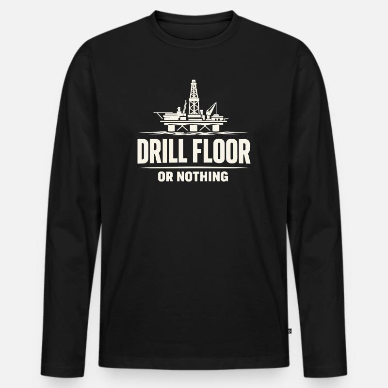 Offshore-bohrer-rig-bohrer Bohrboden Offshore - Männer Premium Bio Langarmshirt - Schwarz