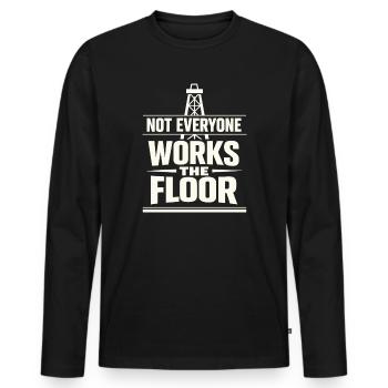 Surface de forage de forage offshore Surface de forage - T-shirt manches longues Premium bio Homme - noir - Devant - Nico (187cm)
