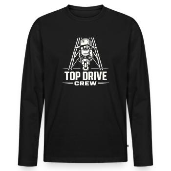 Surface de forage de forage offshore Surface de forage - T-shirt manches longues Premium bio Homme - noir - Devant - Nico (187cm)