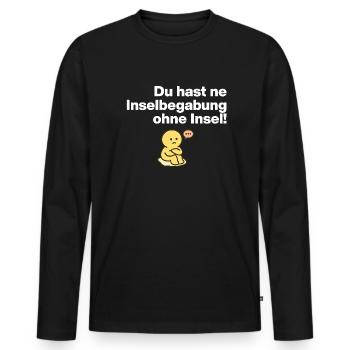 TU AS UN TALENT D’ÎLE SANS ÎLE ! - T-shirt manches longues Premium bio Homme - noir - Devant - Nico (187cm)