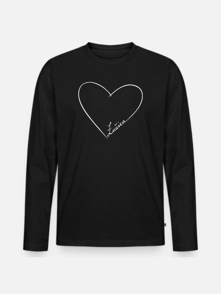 ŁUŽICA ♡ - Men's Premium Organic Long Sleeve Shirt - black
