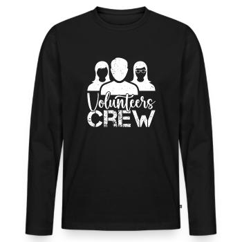 Bénévole Équipe de Dons Bénévoles - T-shirt manches longues Premium bio Homme - noir - Devant - Nico (187cm)