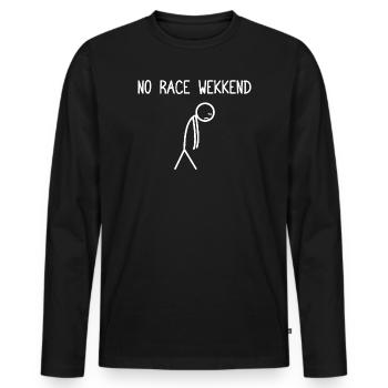 Pas de week-end de course, amateur de voitures, mécanicien de voitures - T-shirt manches longues Premium bio Homme - noir - Devant - Nico (187cm)
