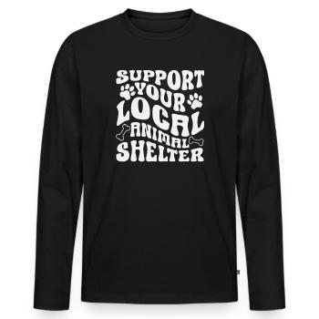 Unterstützen Sie Ihr Örtliches Tierheim - Männer Premium Bio Langarmshirt - Schwarz - Vorne - Nico (187cm)