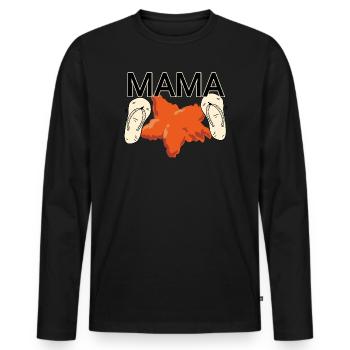 Mom on the beach - Men's Premium Organic Long Sleeve Shirt - black - Front - Nico (187cm)