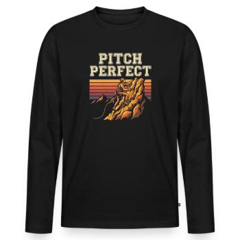 Pitch Perfect Climbing Mountaineering - Men's Premium Organic Long Sleeve Shirt - black - Front - Nico (187cm)