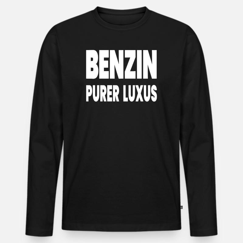 Benzin - Männer Premium Bio Langarmshirt - Schwarz