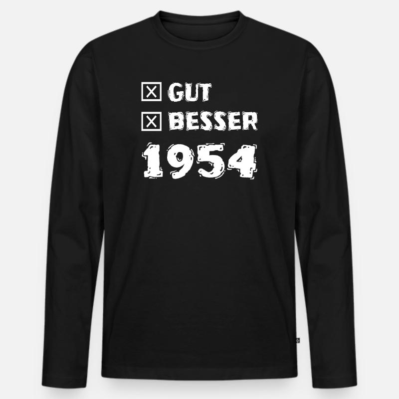 1954 - Männer Premium Bio Langarmshirt - Schwarz