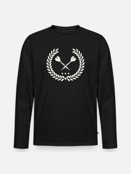 darts_lorbeerkranz - Männer Premium Bio Langarmshirt - Schwarz