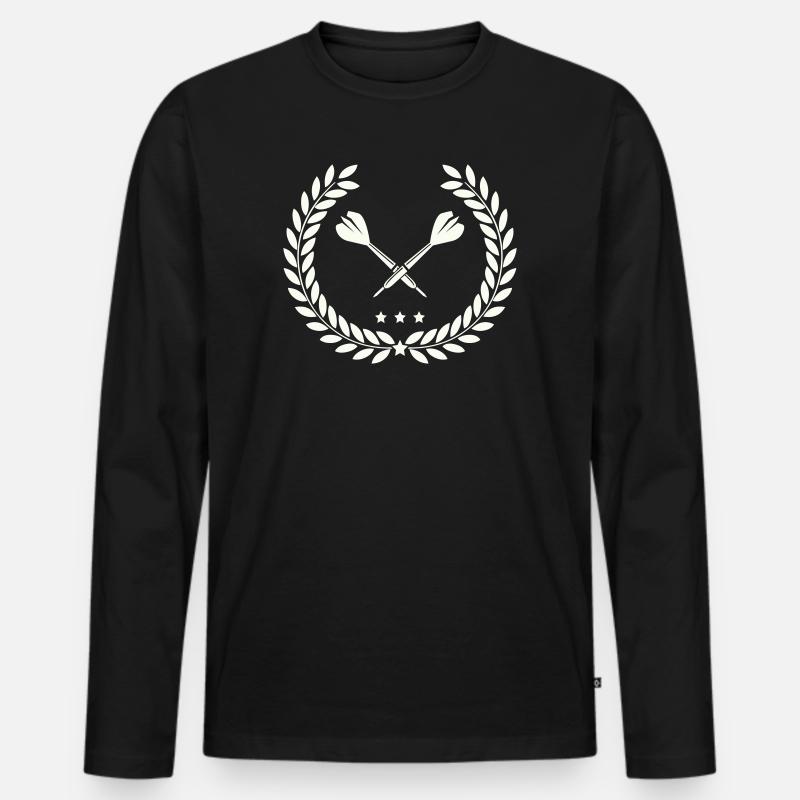 darts_lorbeerkranz - Männer Premium Bio Langarmshirt - Schwarz