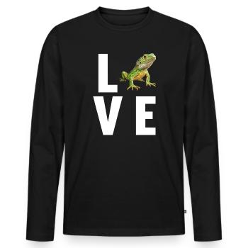 Eidechsen Eidechse - Männer Premium Bio Langarmshirt - Schwarz - Vorne - Nico (187cm)