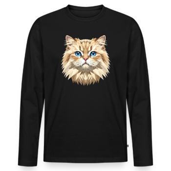 Chat perse Chat persan Chat persan Chat perse Chats mignons - T-shirt manches longues Premium bio Homme - noir - Devant - Nico (187cm)