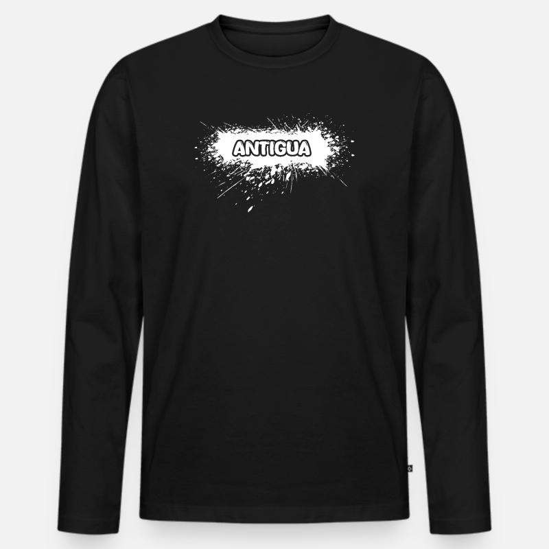 Antigua - Männer Premium Bio Langarmshirt - Schwarz