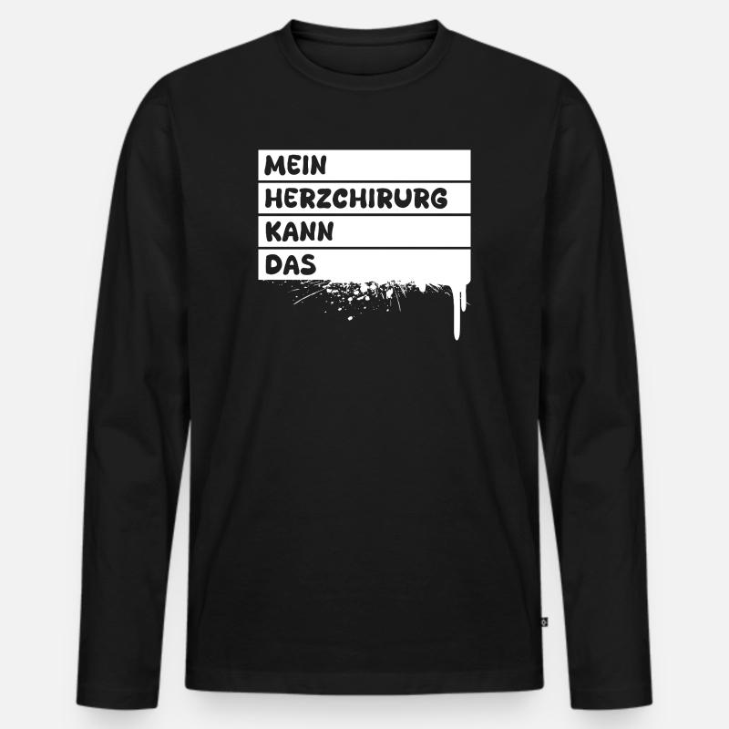 Herzchirurg als Handwerker - Männer Premium Bio Langarmshirt - Schwarz