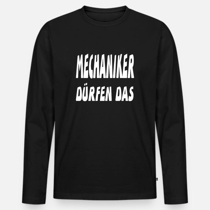 Mechaniker - Männer Premium Bio Langarmshirt - Schwarz