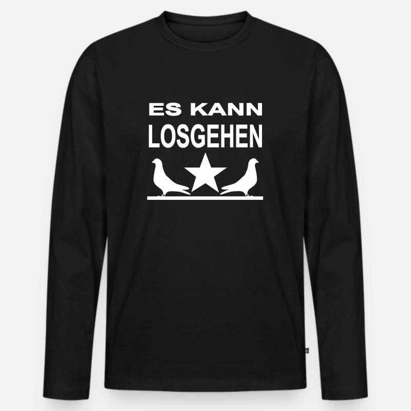 Tauben - Männer Premium Bio Langarmshirt - Schwarz