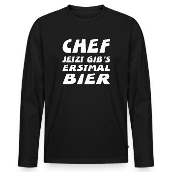 patron - T-shirt manches longues Premium bio Homme - noir - Devant - Nico (187cm)