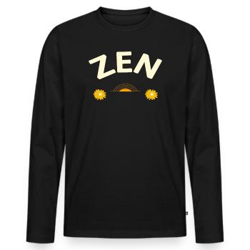Zen - Men's Premium Organic Long Sleeve Shirt - black - Front - Nico (187cm)