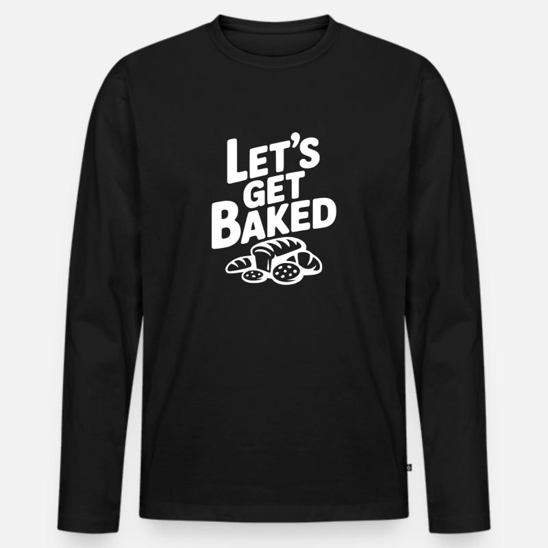 Lasst uns backen - Männer Premium Bio Langarmshirt - Schwarz