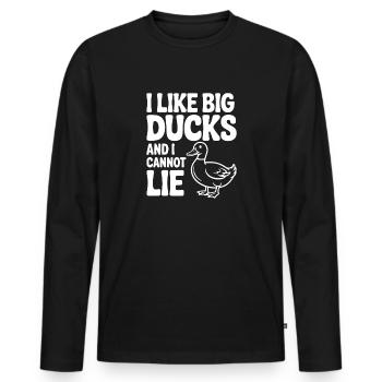 I Like Big Ducks and I Cannot Lie - Men's Premium Organic Long Sleeve Shirt - black - Front - Nico (187cm)