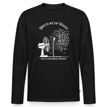 Dégoûtant comme un filet à souhaits envolé par le vent - T-shirt manches longues Premium bio Homme - noir - Devant - Nico (187cm)