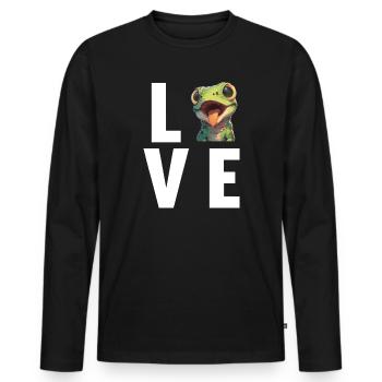Eidechsen Eidechse - Männer Premium Bio Langarmshirt - Schwarz - Vorne - Nico (187cm)