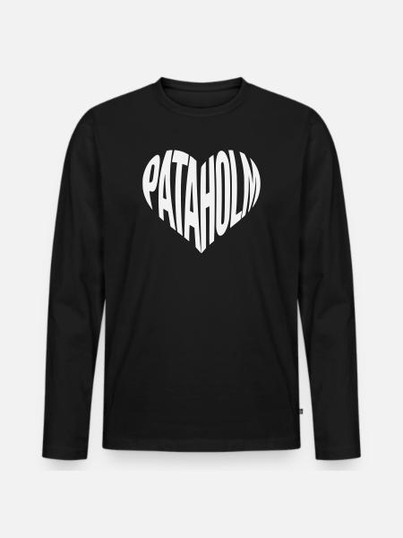 Pataholm Heart Lettering - Men's Premium Organic Long Sleeve Shirt - black