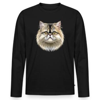 Chat perse Chat persan Chat persan Chat perse Chats mignons - T-shirt manches longues Premium bio Homme - noir - Devant - Nico (187cm)