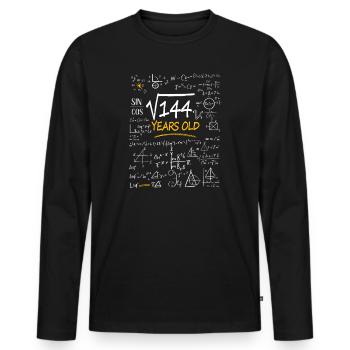 12 Jahre Geburtstag Matheformeln Lustig - Männer Premium Bio Langarmshirt - Schwarz - Vorne - Nico (187cm)
