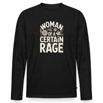 Autocollant de t-shirt statement Femme d’une certaine rage - T-shirt manches longues Premium bio Homme - noir - Devant - Nico (187cm)