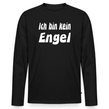 Ange - T-shirt manches longues Premium bio Homme - noir - Devant - Nico (187cm)