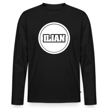 Ilian légendaire - T-shirt manches longues Premium bio Homme - noir - Devant - Nico (187cm)