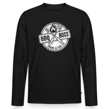 BBQ Griller Hoodie, Bag, T-shirt Gift - Men's Premium Organic Long Sleeve Shirt - black - Front - Nico (187cm)