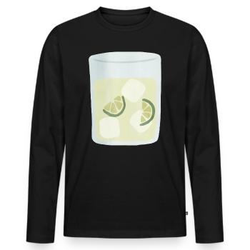 Mulet de Moscou dans le style aquarelle - T-shirt manches longues Premium bio Homme - noir - Devant - Nico (187cm)