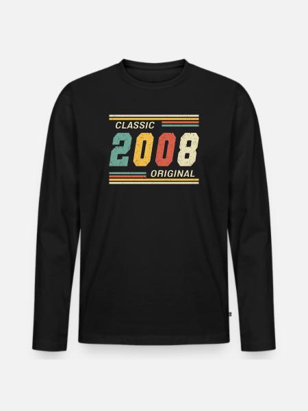 2008 - Classic original 18th Birthday - Men's Premium Organic Long Sleeve Shirt - black