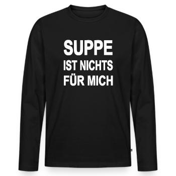 Suppe - Männer Premium Bio Langarmshirt - Schwarz - Vorne - Nico (187cm)
