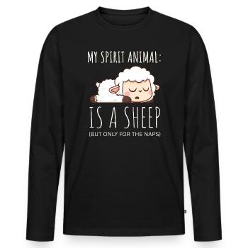 My Spirit Animal is a Sleep- Lustiges Schlaf Motiv - Männer Premium Bio Langarmshirt - Schwarz - Vorne - Nico (187cm)