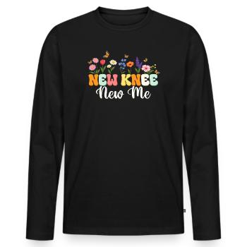 Récupération du nouveau genou pour un remplacement de nouveau moi - T-shirt manches longues Premium bio Homme - noir - Devant - Nico (187cm)