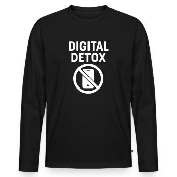 Digital Detox Mobile Phone Ban – Focus & Mindfulness - Men's Premium Organic Long Sleeve Shirt - black - Front - Nico (187cm)