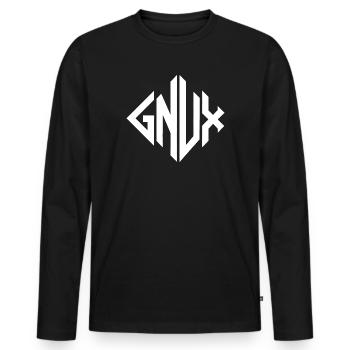 Gnux Monogram Geometry - Men's Premium Organic Long Sleeve Shirt - black - Front - Nico (187cm)