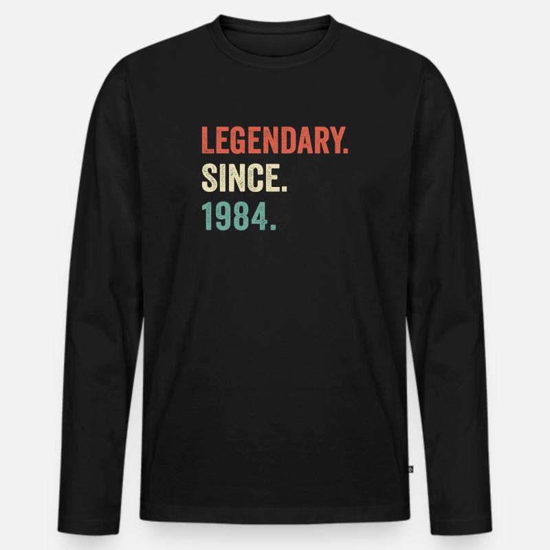 legendär seit 1984 - Männer Premium Bio Langarmshirt - Schwarz