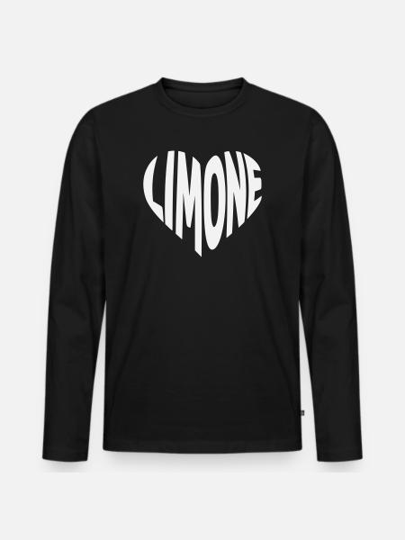 Lime Heart Design - Men's Premium Organic Long Sleeve Shirt - black