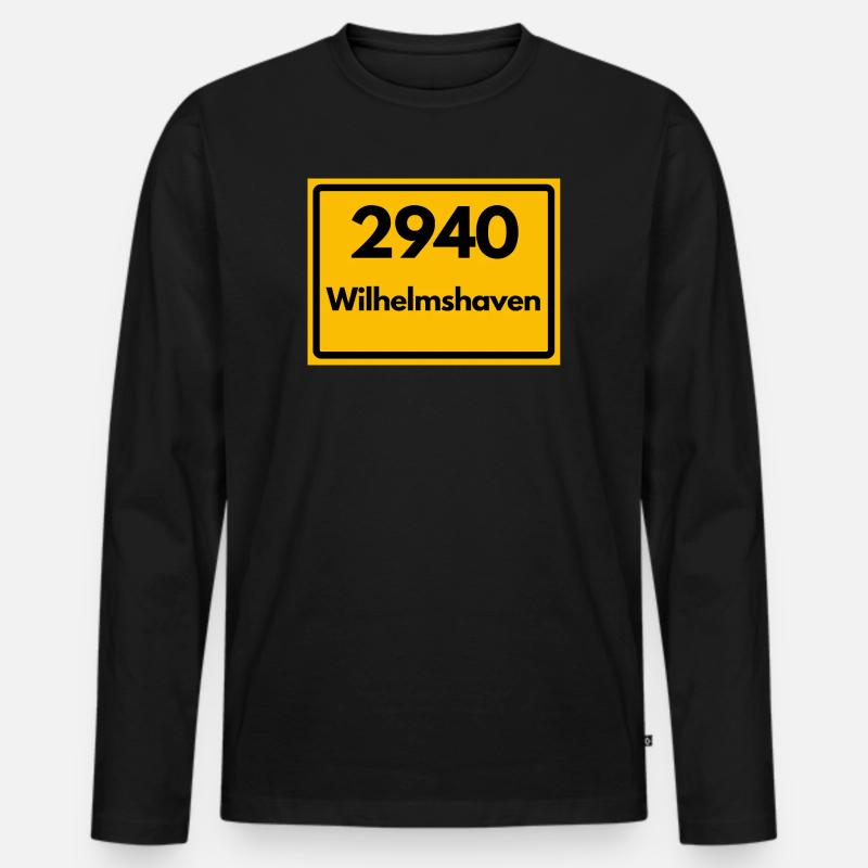 OLD POSTCODE POSTCODE RETRO 2940 WILHELMSHAVEN - Men's Premium Organic Long Sleeve Shirt - black