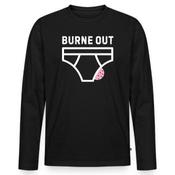 Burne out – humour bureau stress - T-shirt manches longues Premium bio Homme - noir - Devant - Nico (187cm)
