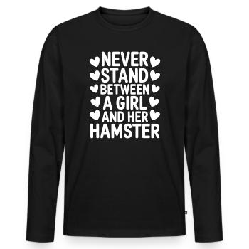 Hamster Sprüche Hamster Lustiges Hamster Geschenk  - Männer Premium Bio Langarmshirt - Schwarz - Vorne - Nico (187cm)