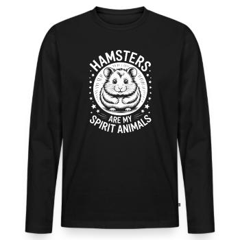 Hamster Sprüche Hamster Lustiges Hamster Geschenk  - Männer Premium Bio Langarmshirt - Schwarz - Vorne - Nico (187cm)