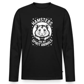 Hamster Sprüche Hamster Lustiges Hamster Geschenk  - Männer Premium Bio Langarmshirt - Schwarz - Vorne - Nico (187cm)